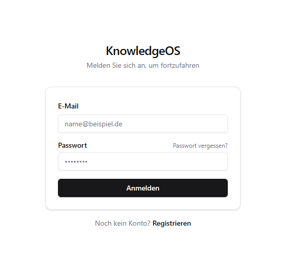KI-Wissensdatenbank Anmeldung