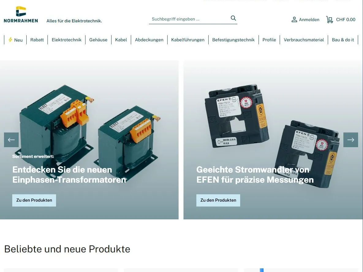 B2B-Shop für Schweizer Elektro-Großhändler